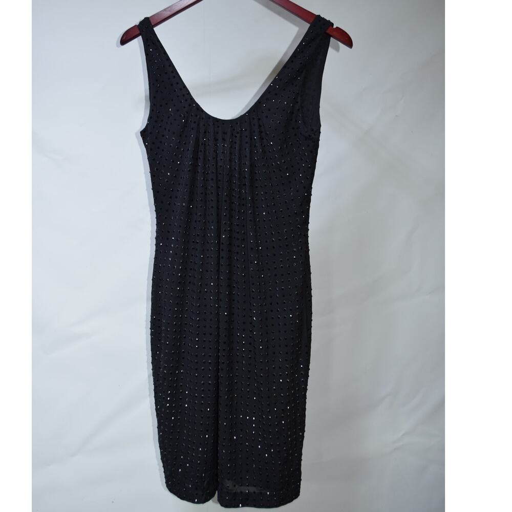 Marciano Guess Black Rhinestone Embellished Bodycon Cocktail Dress XS
